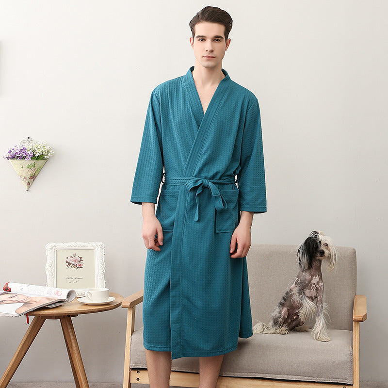 Women's Thin Couple's Nightgown Three Quarter Sleeve Bathrobe