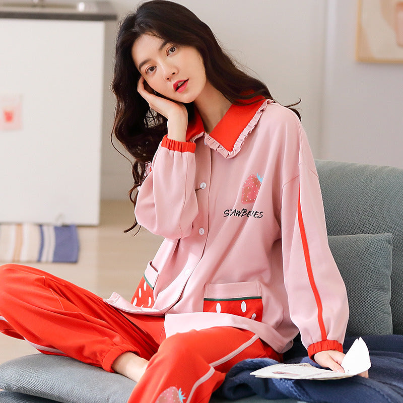 Women's long sleeve pajamas suit