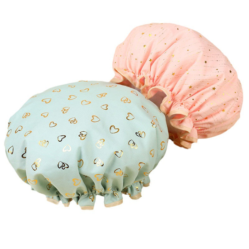 Double Layer Waterproof Bath Headgear