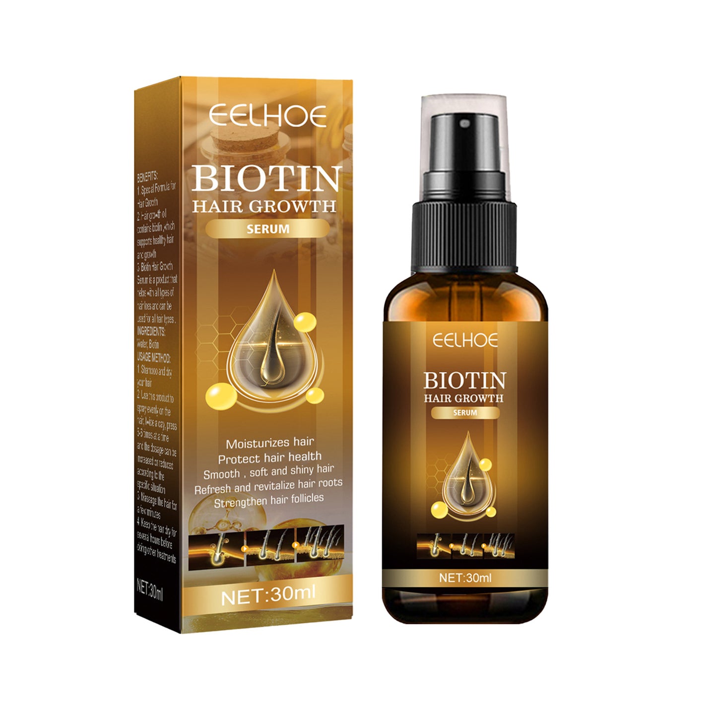 Biotin Hair Dense Hair Spray Repair Hair Nourishing Hair Care Hair Fixing Strong And Tough Anti-hair Loss Root Spray