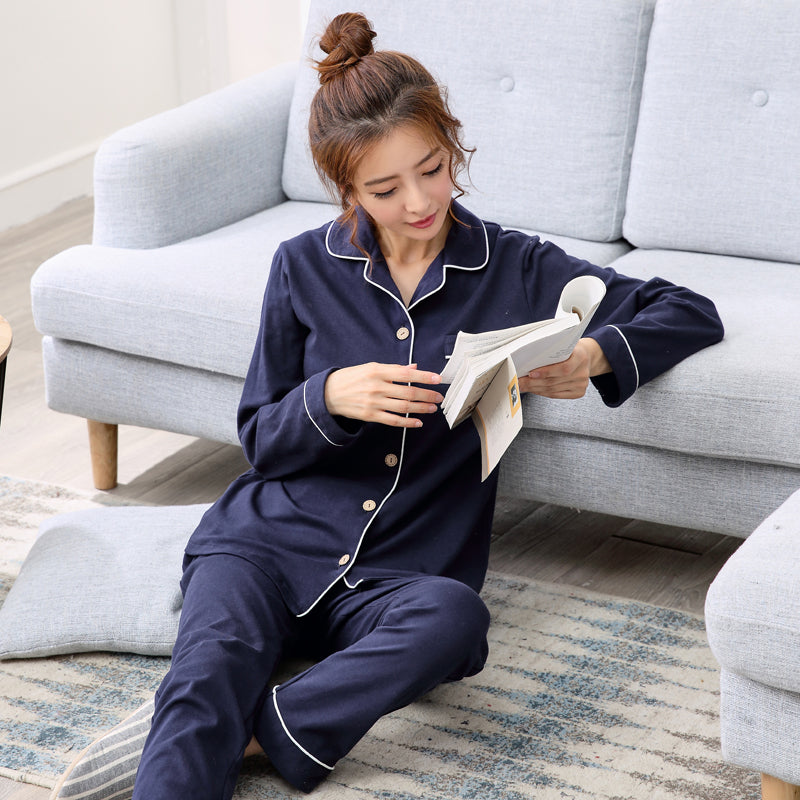 Long Sleeve Thin Cotton Pajamas That Can Be Worn Outside