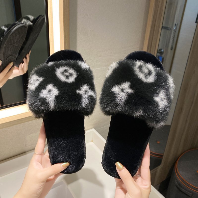 Leopard Wool Slippers