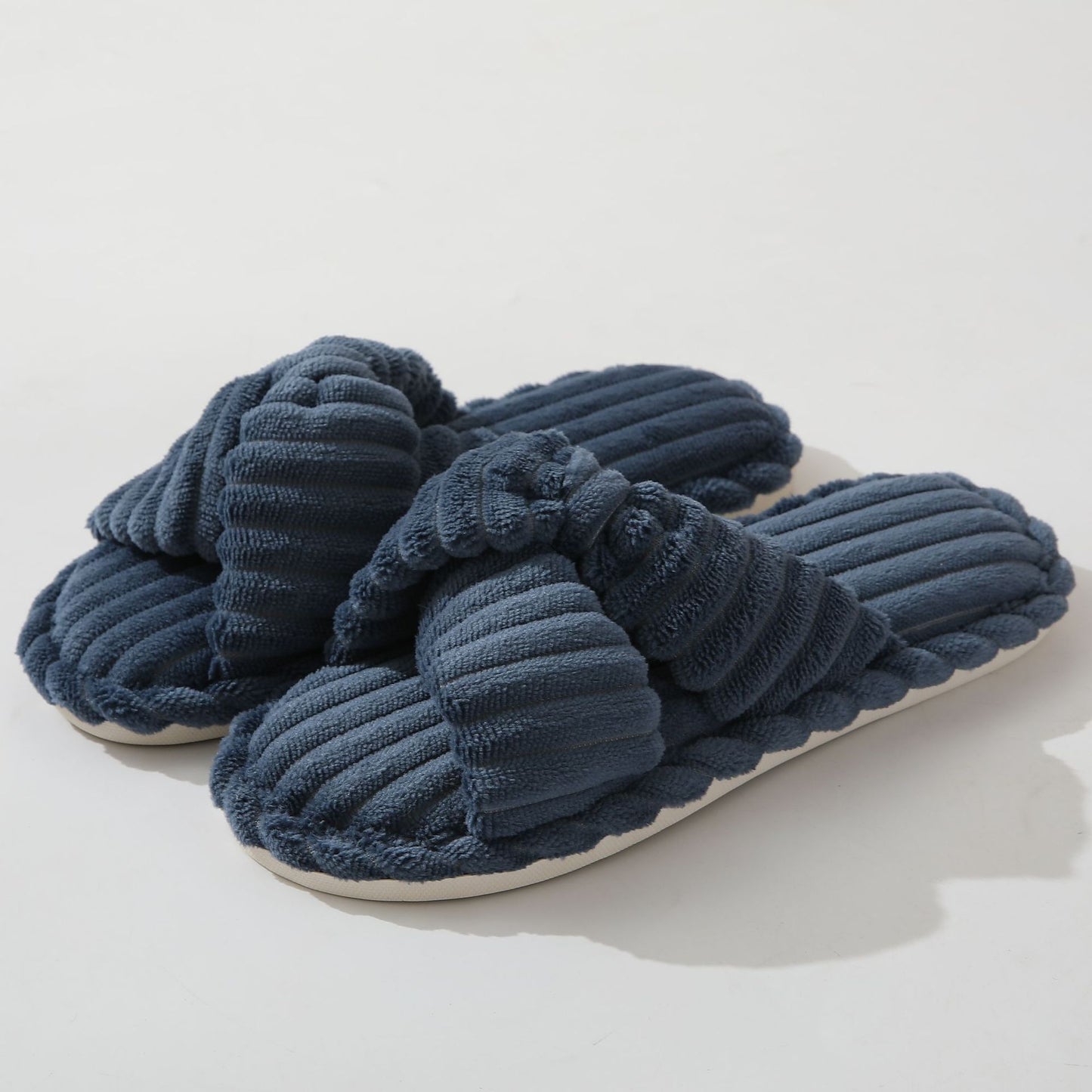 Corduroy Non-slip Cross Slippers