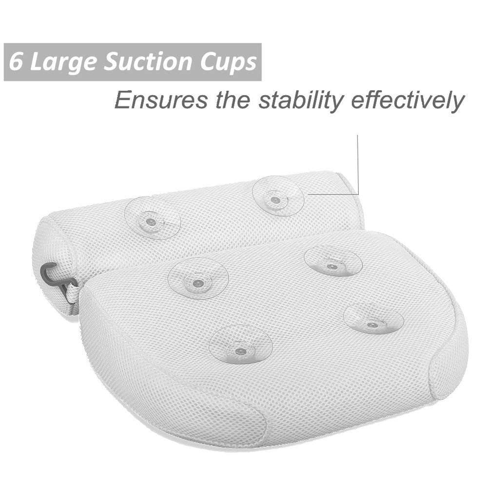 6 suction cups bath pillow