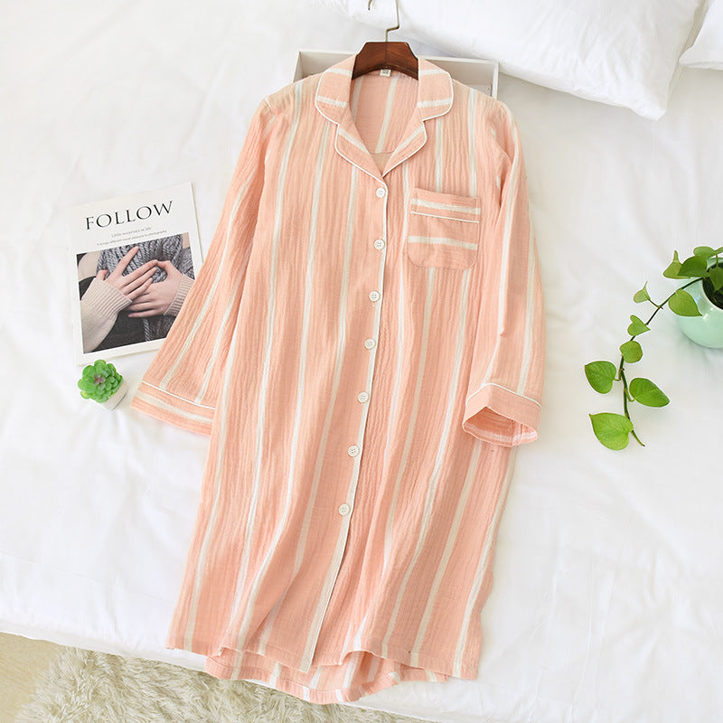 Autumn Casual Long-Sleeved Pajamas Women's Cotton Loose Home Wear