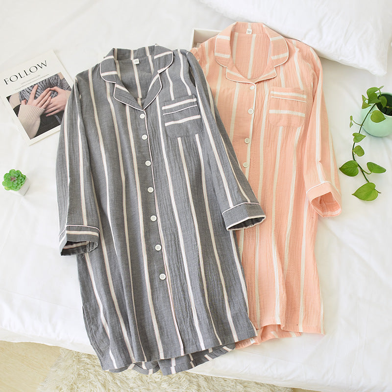 Autumn Casual Long-Sleeved Pajamas Women's Cotton Loose Home Wear