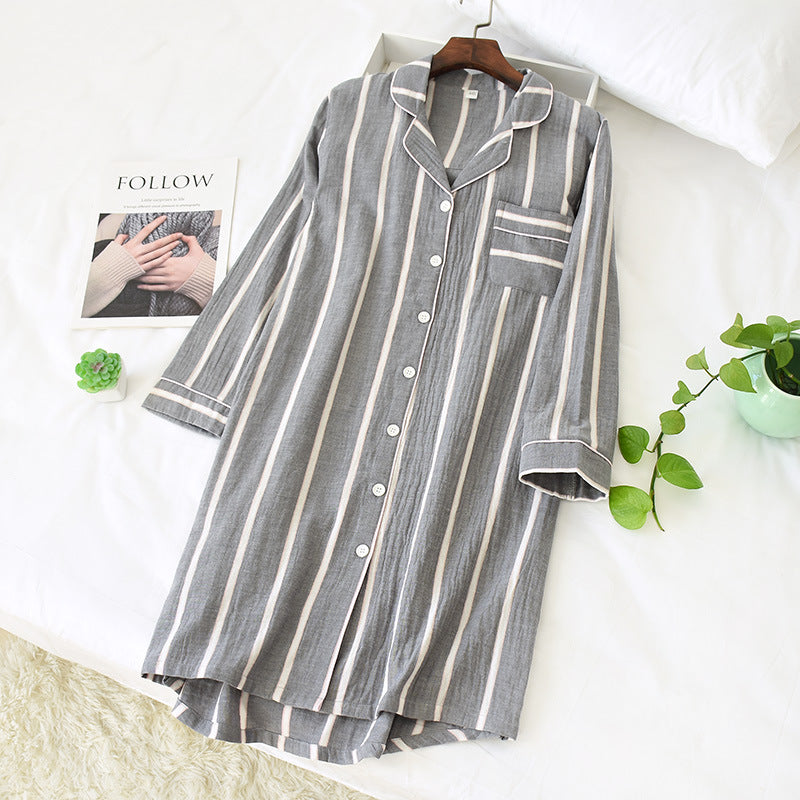 Autumn Casual Long-Sleeved Pajamas Women's Cotton Loose Home Wear