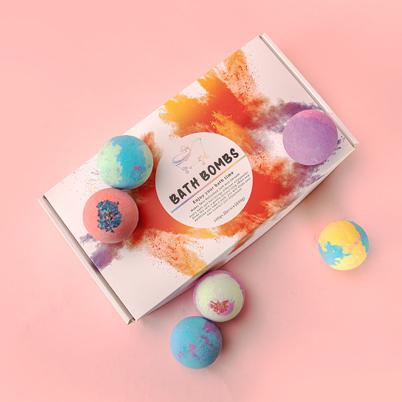 Bath Bombs 14 Pieces Of Explosive Salt Ball Gift Box With Various Fragrance