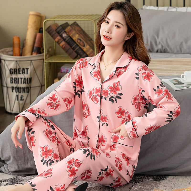 Long-Sleeved Mothers Plus Size Casual Home Wear