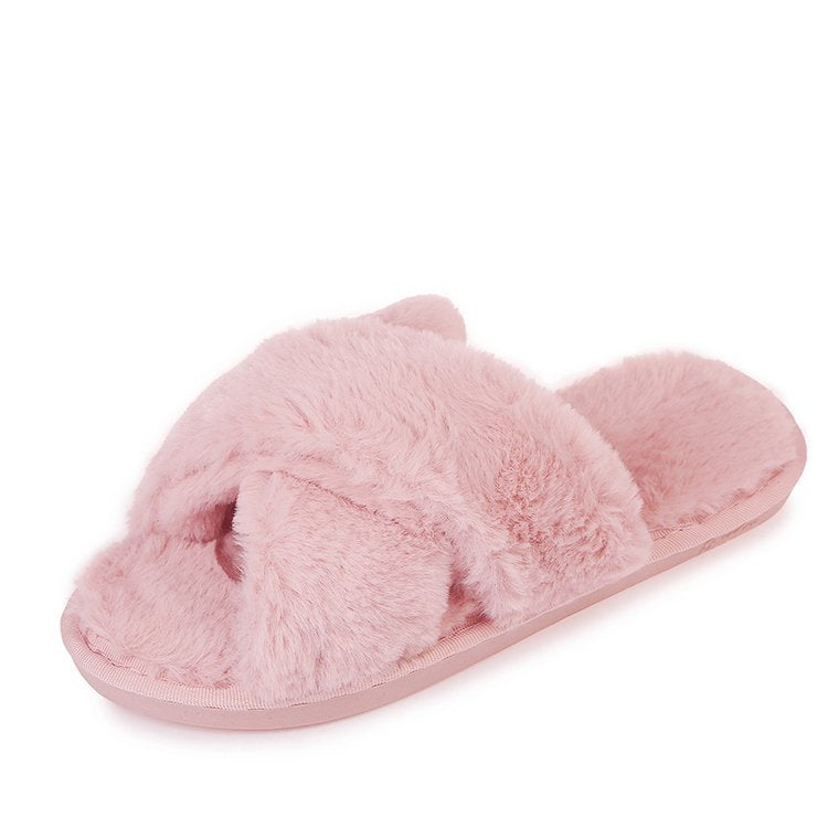 Home Cotton Slippers Non-slip Furry Slippers