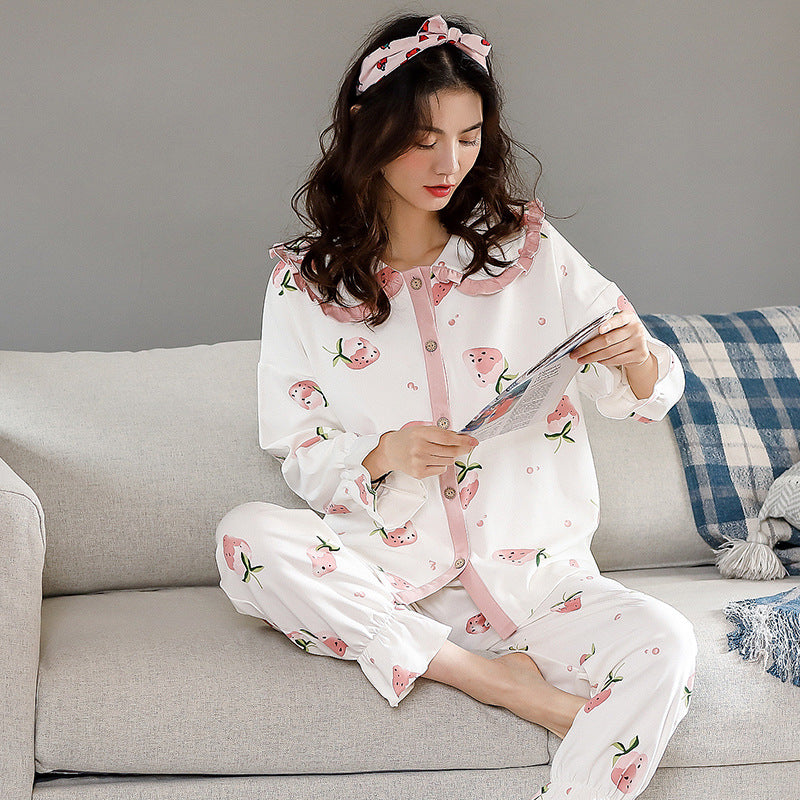 Women's long sleeve pajamas suit