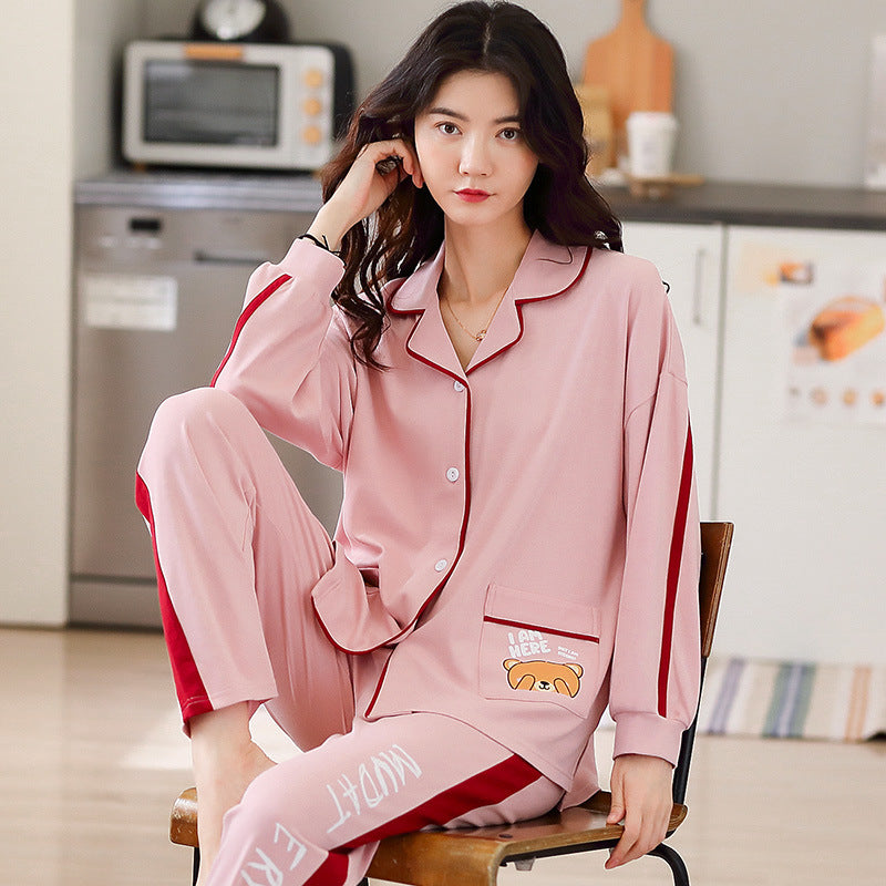 Women's long sleeve pajamas suit