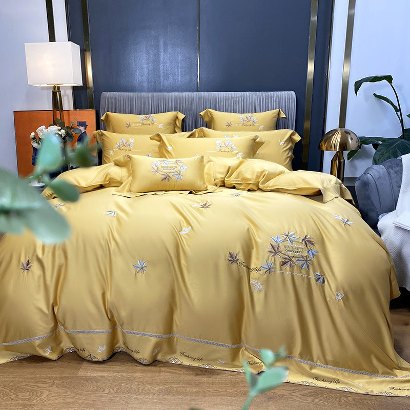 Luxury Embroidered Skin-friendly Quilt Cover Bedding