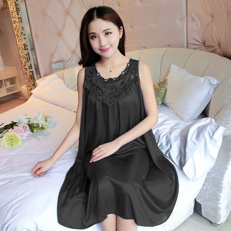 Ladies Sexy Sling Silk Thin Silk Lace Nightdress