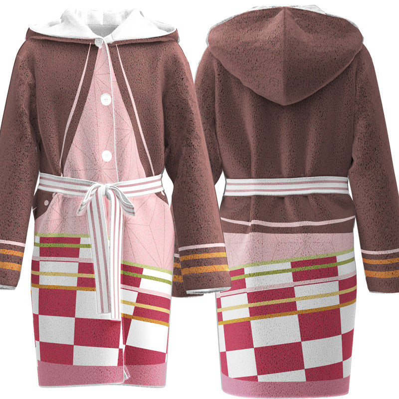 Flannel Bathrobe Two-dimensional Cloak Pajamas