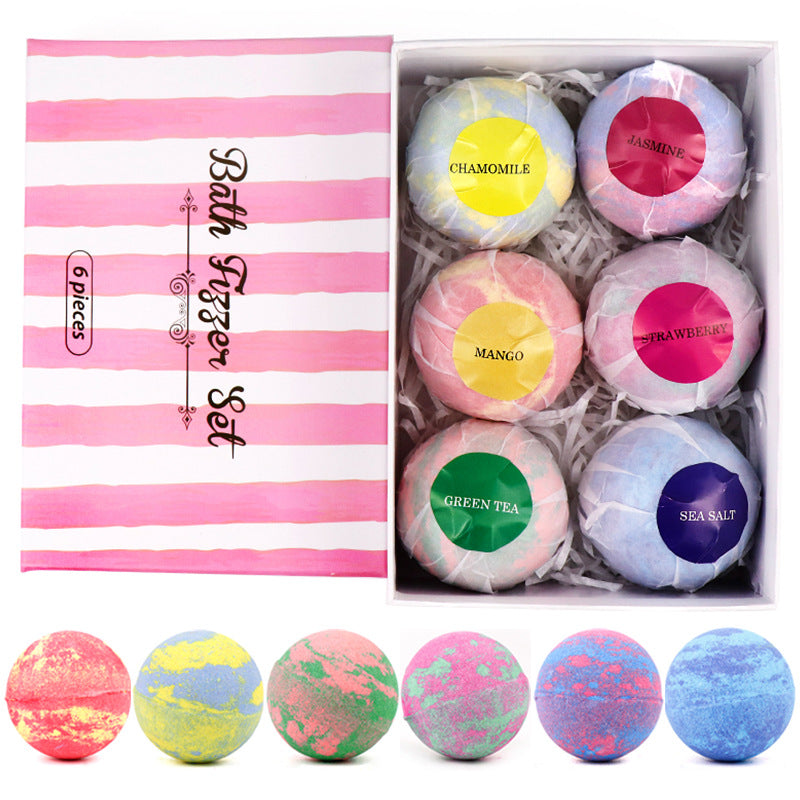 6 pcs Organic Bath Bombs Mint Lavender Rose Flavor