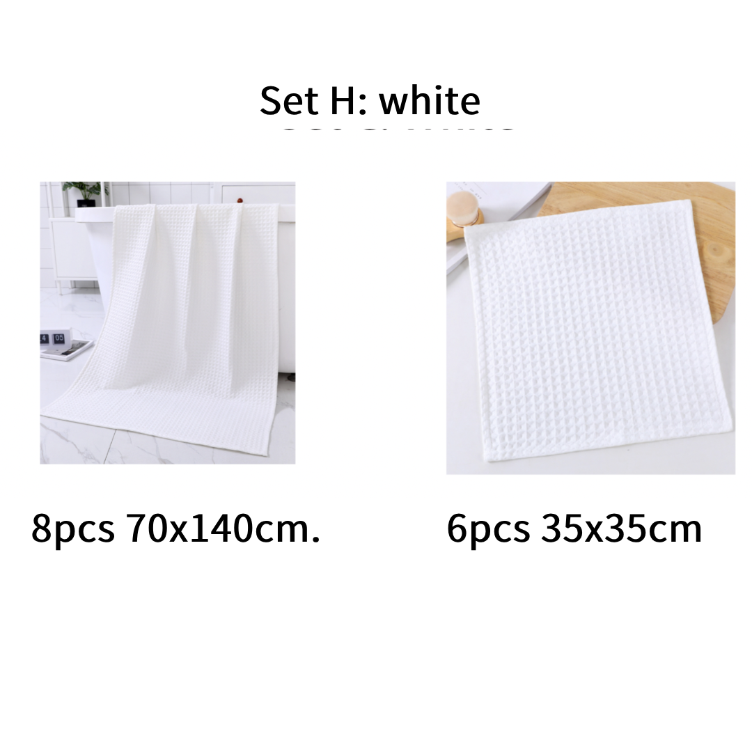 Pure Cotton Waffle Bath Towel