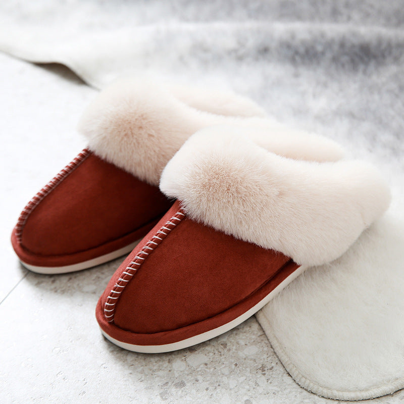 Suede cotton slippers