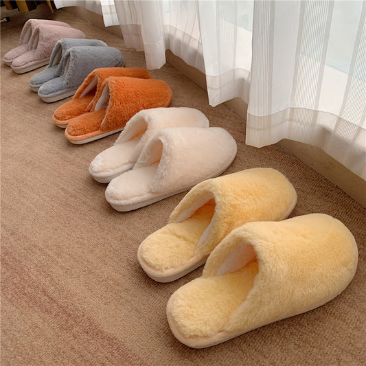 Non-Slip Women's Plush Warm Cotton Slippers