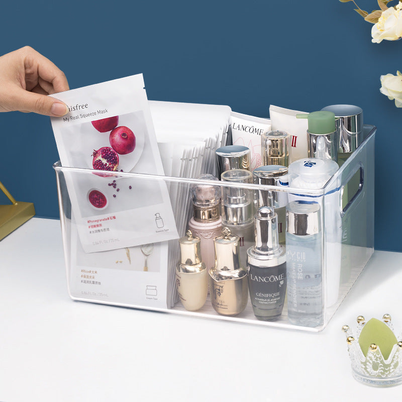 Transparent skin care product storage box