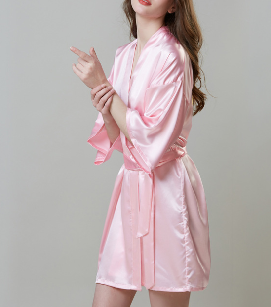 Women's Faux Silk Robe Bath Gown