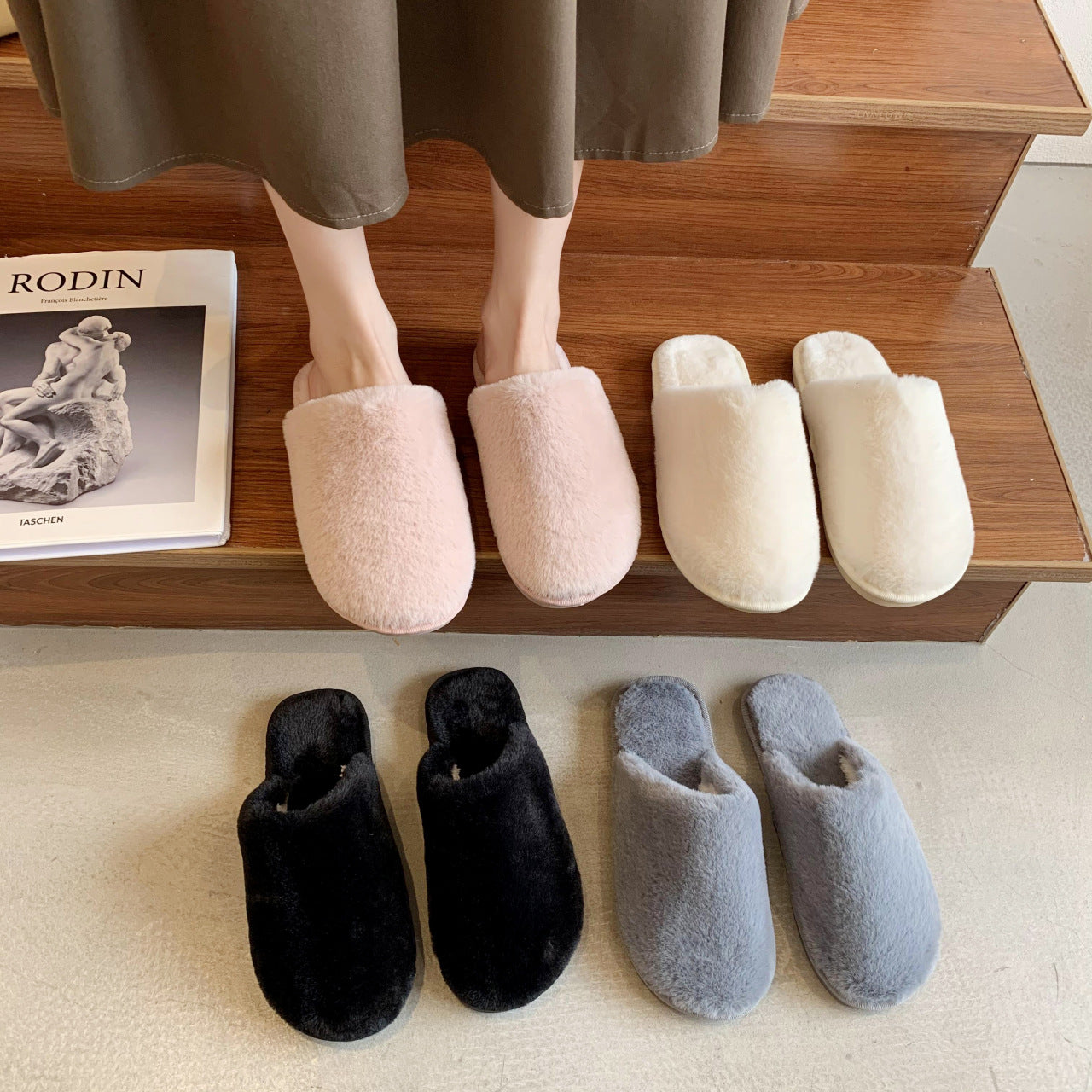 Thick Bottom Plush Home Indoor Warm Slippers