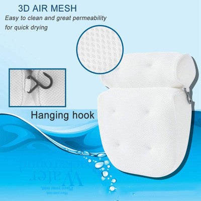 6 suction cups bath pillow