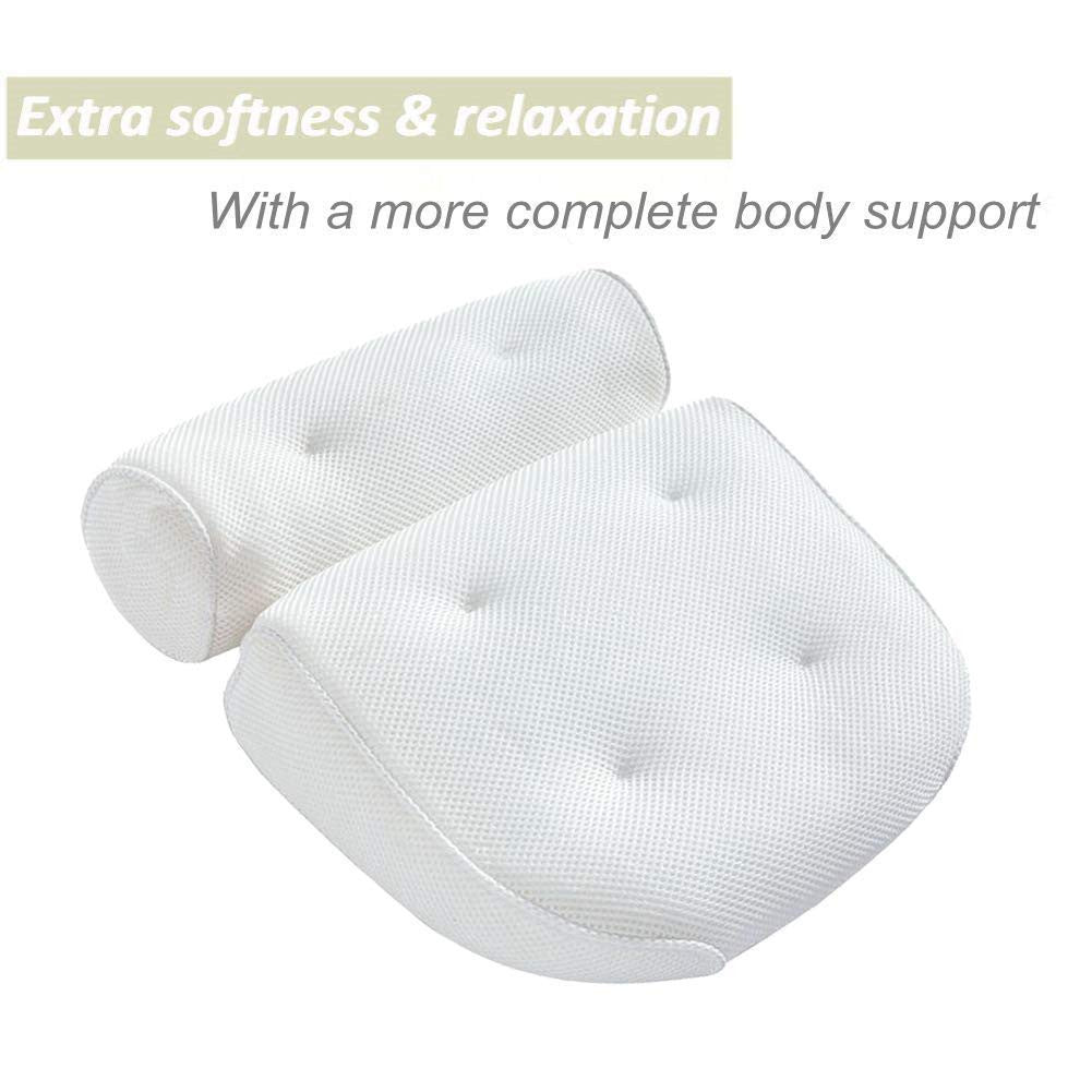 6 suction cups bath pillow