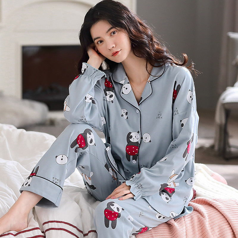 Women's long sleeve pajamas suit