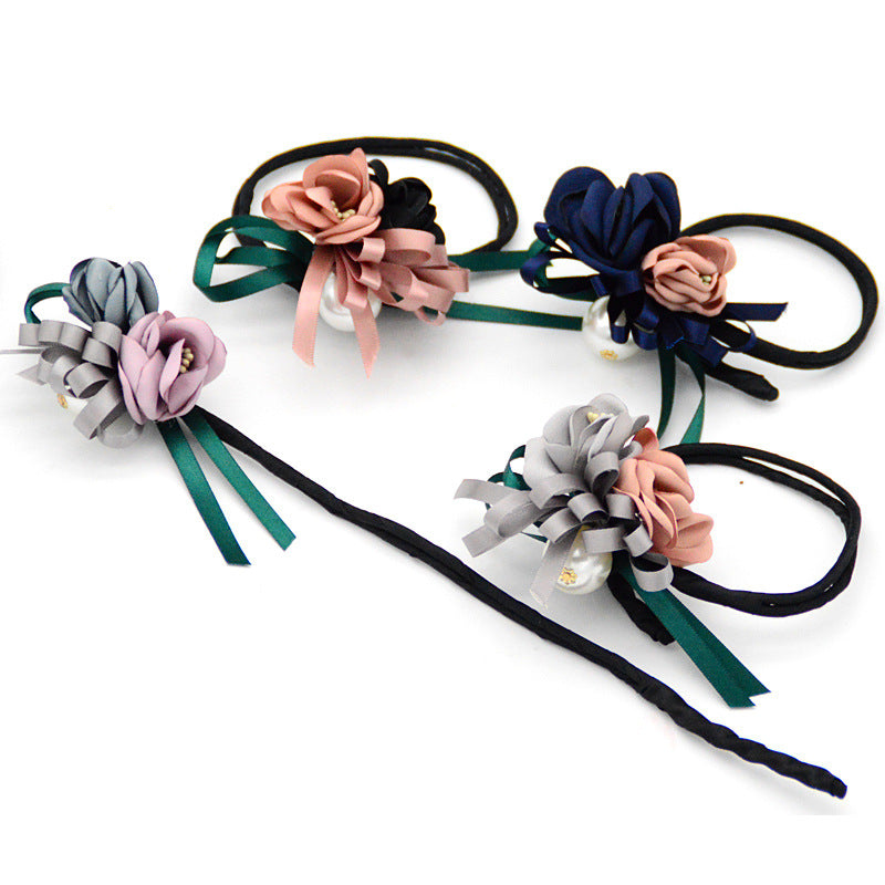 Half Bun Pearl Flower Hair Pin