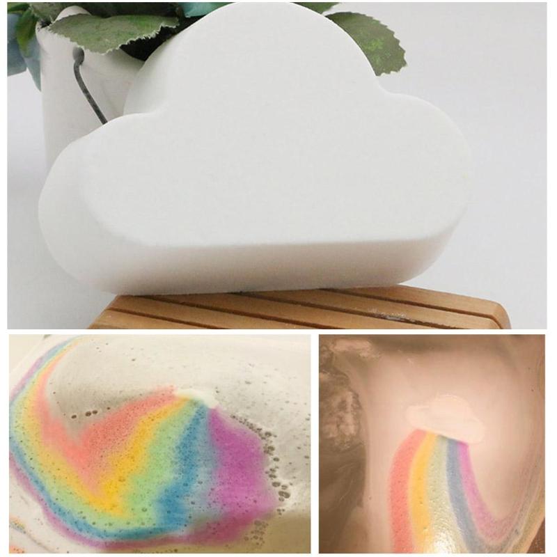 Rainbow Cloud Salt Essential Oil Bathing Ball Bubble Exfoliating Moisturizing Skin Care Props Natural Bubble Bath Bombs Ball