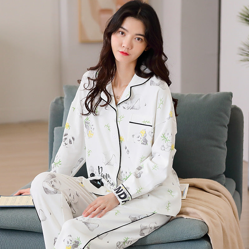 Women's long sleeve pajamas suit