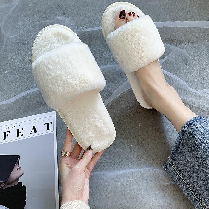 Ladies Fashion New Suede Plush Slippers