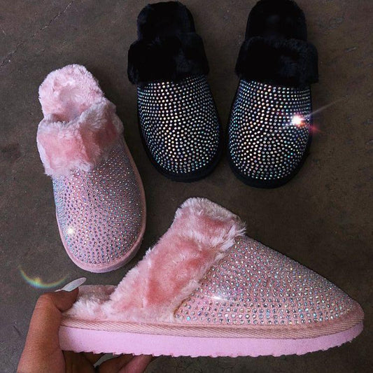 Bright Diamond Fluffy Slippers