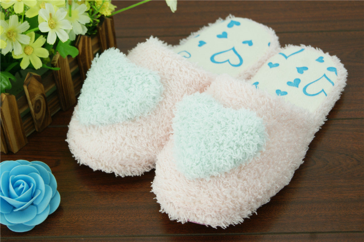 Non-slip plush cotton slippers