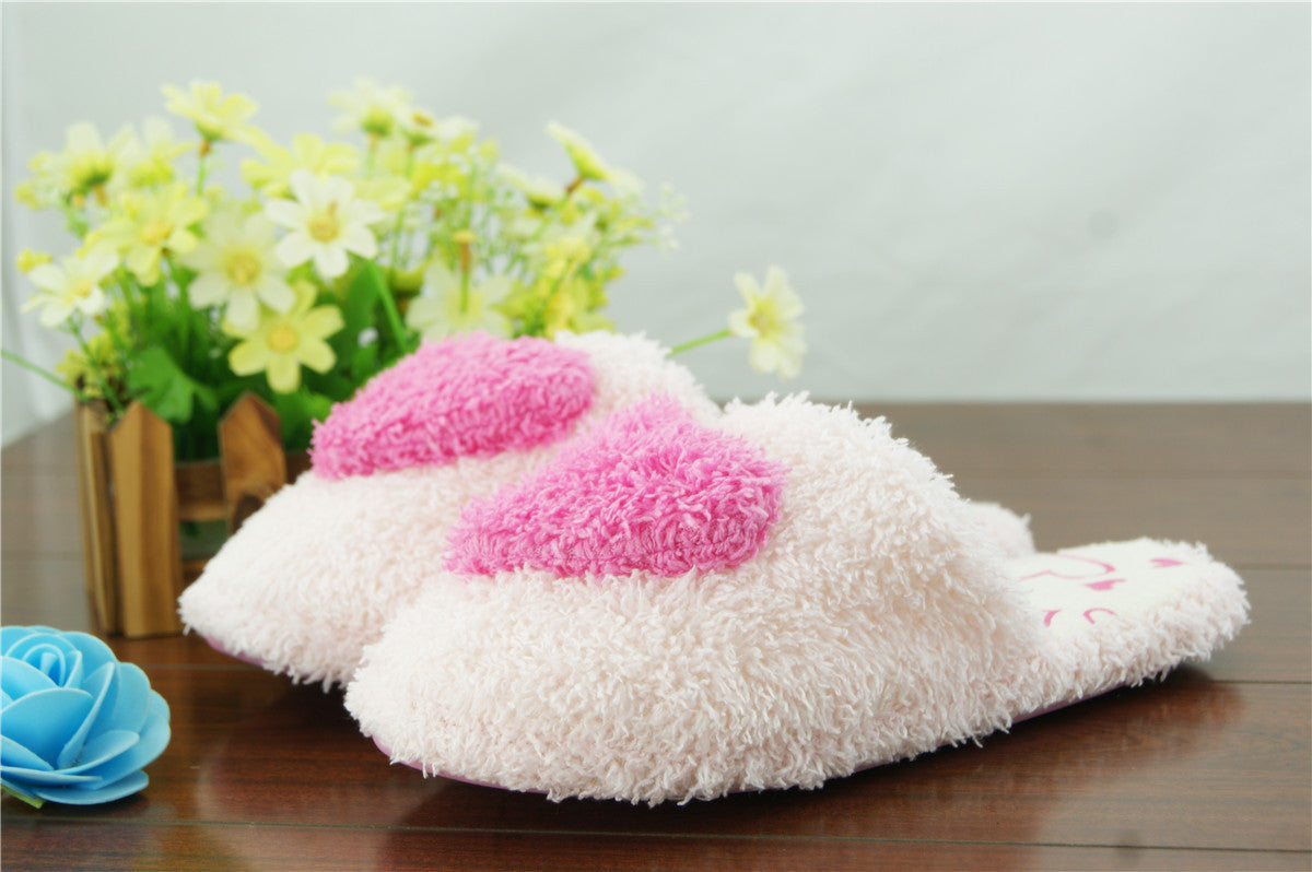 Non-slip plush cotton slippers