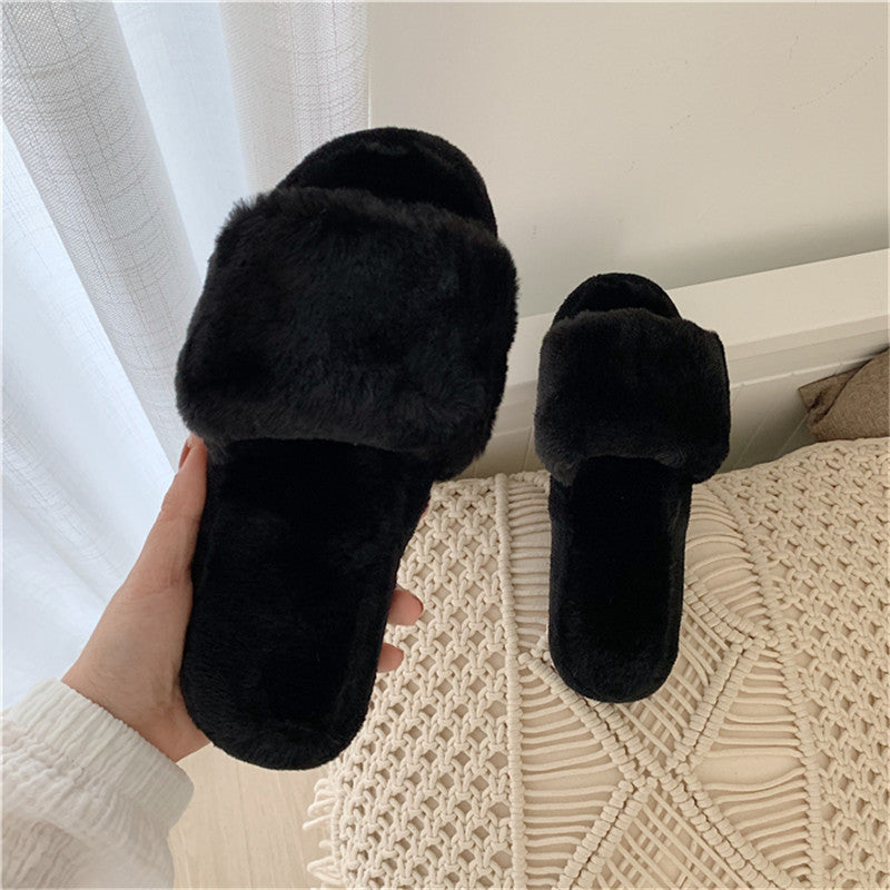 Non-Slip Women's Plush Warm Cotton Slippers