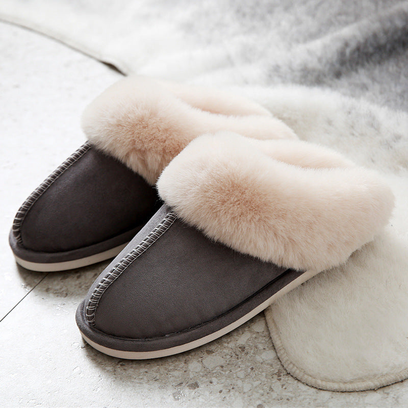 Suede cotton slippers