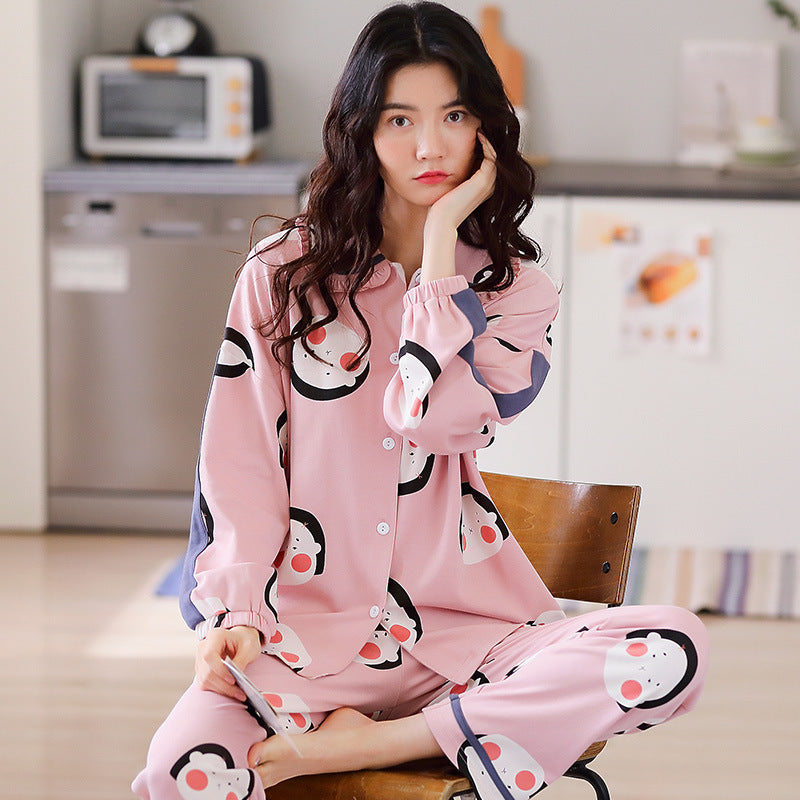 Women's long sleeve pajamas suit