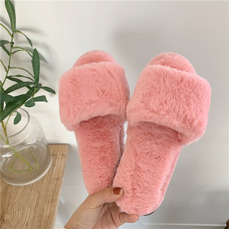 Non-Slip Women's Plush Warm Cotton Slippers