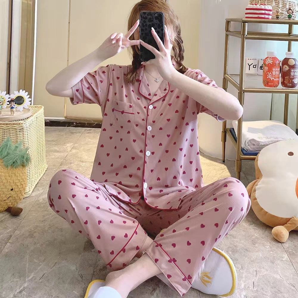 Short-sleeved Trousers Milk Silk Women's Pajamas