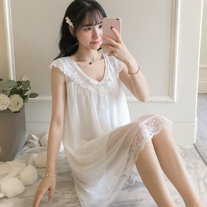 Pure Cotton Thin Sling Sexy Lace Sleepware