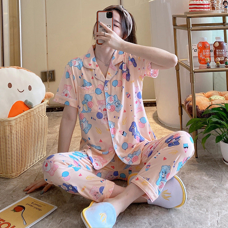 Short-sleeved Trousers Milk Silk Women's Pajamas