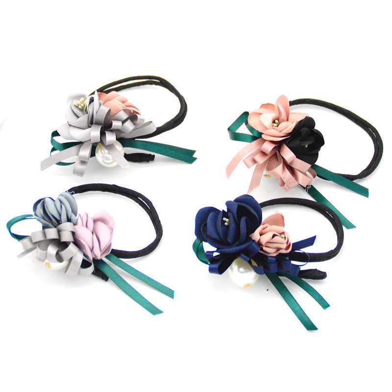 Half Bun Pearl Flower Hair Pin