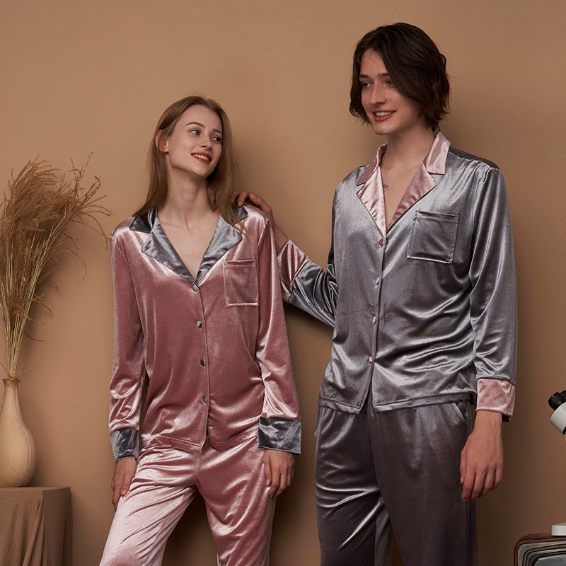 Gold velvet ladies pajamas