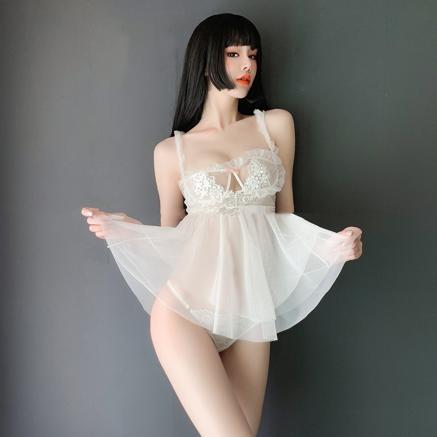 Net yarn suspender nightdress