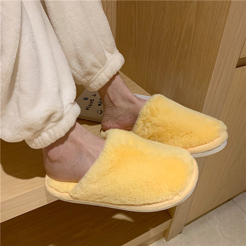 Non-Slip Women's Plush Warm Cotton Slippers