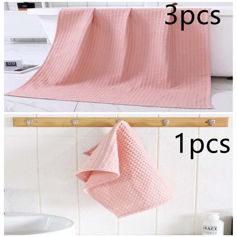 Pure Cotton Waffle Bath Towel