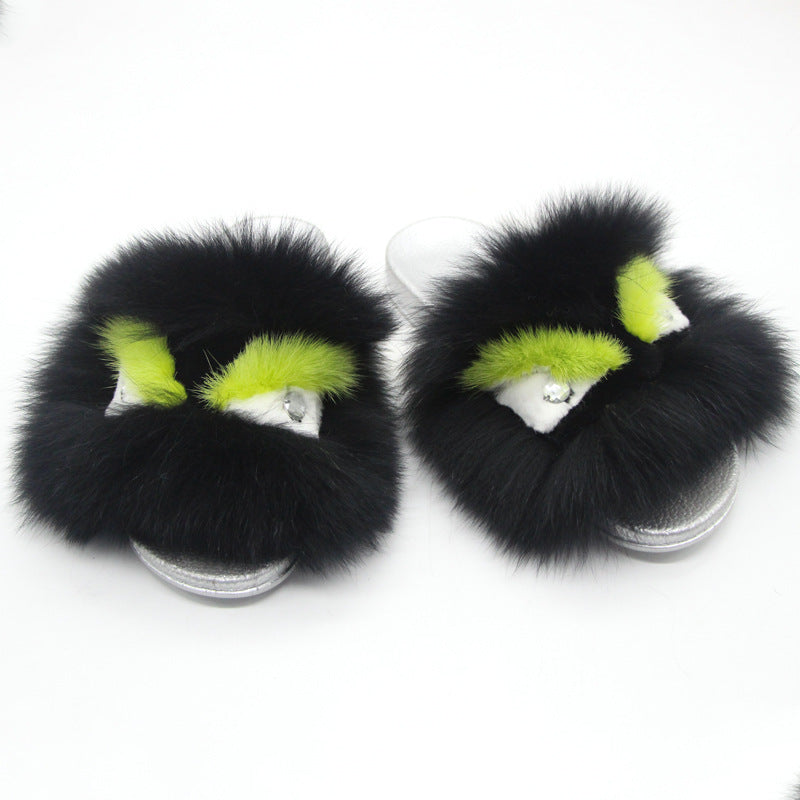 Fox hair slippers