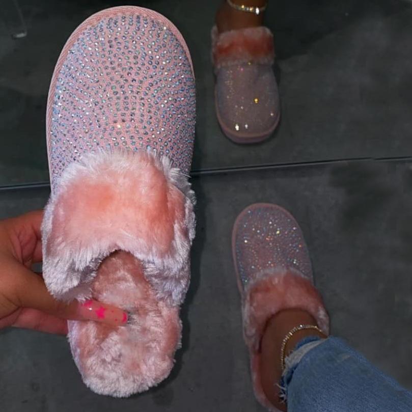 Bright Diamond Fluffy Slippers